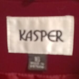 FINAL PRICE KASPER polyester 2-pc skirt suit/vertical pockets & zipper/pleat 16